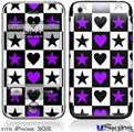 iPhone 3GS Skin - Purple Hearts And Stars