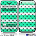 iPhone 3GS Skin - Kearas Daisies Stripe Sea Foam