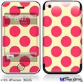 iPhone 3GS Skin - Kearas Polka Dots Pink On Cream