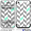 iPhone 3GS Skin - Chevrons Gray And Seafoam