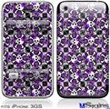 iPhone 3GS Skin - Splatter Girly Skull Purple