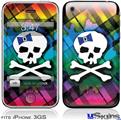 iPhone 3GS Skin - Rainbow Plaid Skull
