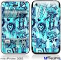 iPhone 3GS Skin - Scene Kid Sketches Blue