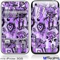 iPhone 3GS Skin - Scene Kid Sketches Purple