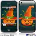 iPhone 3GS Skin - Halloween Mean Jack O Lantern Pumpkin