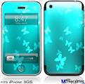 iPhone 3GS Skin - Bokeh Butterflies Neon Teal