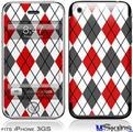 iPhone 3GS Skin - Argyle Red and Gray