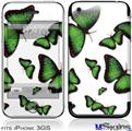 iPhone 3GS Skin - Butterflies Green