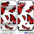 iPhone 3GS Skin - Butterflies Red