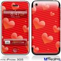 iPhone 3GS Skin - Glass Hearts Red