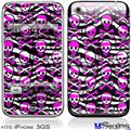 iPhone 3GS Skin - Zebra Pink Skulls