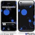 iPhone 3GS Skin - Lots of Dots Blue on Black