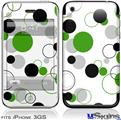 iPhone 3GS Skin - Lots of Dots Green on White