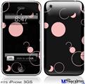 iPhone 3GS Skin - Lots of Dots Pink on Black