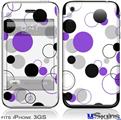 iPhone 3GS Skin - Lots of Dots Purple on White