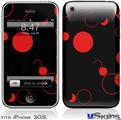 iPhone 3GS Skin - Lots of Dots Red on Black