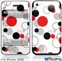 iPhone 3GS Skin - Lots of Dots Red on White