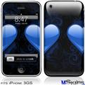 iPhone 3GS Skin - Glass Heart Grunge Blue