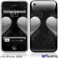 iPhone 3GS Skin - Glass Heart Grunge Gray