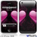iPhone 3GS Skin - Glass Heart Grunge Hot Pink