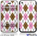 iPhone 3GS Skin - Argyle Pink and Brown
