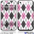 iPhone 3GS Skin - Argyle Pink and Gray