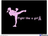 Poster 24"x18" - Fight Like A Girl Breast Cancer Kick Boxer