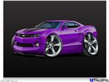 Poster 24"x18" - 2010 Camaro RS Purple on Black