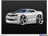 Poster 24"x18" - 2010 Camaro RS White on Black