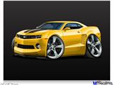 Poster 24"x18" - 2010 Camaro RS Yellow on Black