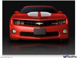 Poster 24"x18" - 2010 Chevy Camaro Victory Red - White Stripes on Black
