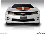 Poster 24"x18" - 2010 Chevy Camaro White - Orange Stripes