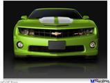 Poster 24"x18" - 2010 Chevy Camaro Green - White Stripes on Black