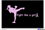 Poster 36"x24" - Fight Like A Girl Breast Cancer Kick Boxer