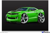 Poster 36"x24" - 2010 Camaro RS Green on Black