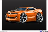 Poster 36"x24" - 2010 Camaro RS Orange on Black