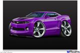 Poster 36"x24" - 2010 Camaro RS Purple on Black