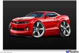 Poster 36"x24" - 2010 Camaro RS Red on Black