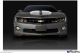 Poster 36"x24" - 2010 Chevy Camaro Cyber Gray - White Stripes on Black