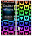 iPod Nano 5G Skin - Love Heart Checkers Rainbow