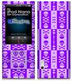 iPod Nano 5G Skin - Skull And Crossbones Pattern Purple