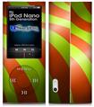 iPod Nano 5G Skin - Two Tone Waves Neon Green Orange