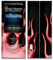 iPod Nano 5G Skin - Metal Flames Red