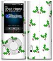 iPod Nano 5G Skin - Holly Leaves on White
