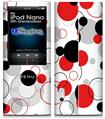 iPod Nano 5G Skin - Lots of Dots Red on White