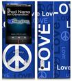 iPod Nano 5G Skin - Love and Peace Blue