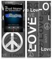 iPod Nano 5G Skin - Love and Peace Gray