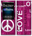 iPod Nano 5G Skin - Love and Peace Hot Pink