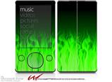 Fire Flames Green - Decal Style skin fits Zune 80/120GB  (ZUNE SOLD SEPARATELY)