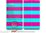 Psycho Stripes Neon Teal and Hot Pink - Decal Style skin fits Zune 80/120GB  (ZUNE SOLD SEPARATELY)